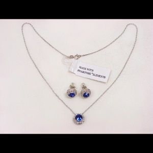 925 Silver Swarovski Elements Necklace and earring